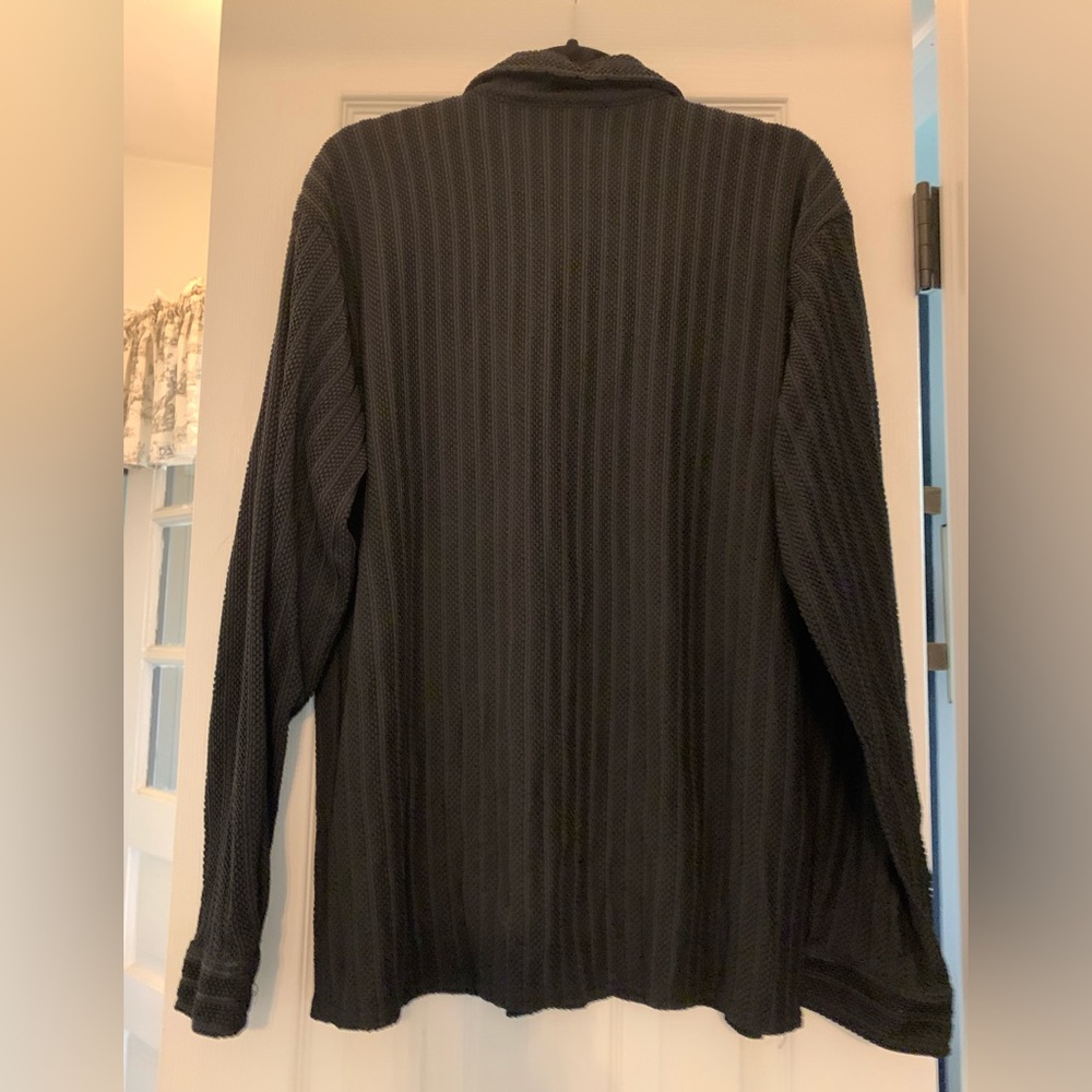 Positano Charles Lapson Men's XL Vintage Black Mesh Net Button Up Shirt Disco - Picture 9 of 11
